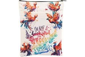 BWWKTOP Phoenix Book Sleeve with Pocket Phoenix Lover Gifts Bookmark Sleeve I'm Not A Bookworm I'm A Book Phoenix Book Covers Bookish Gift Book Protector (Not A Bookworm)