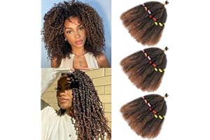 MLETULIPS Afro włosy wstępnie rozciągnięte Marley Twist włosy Afro warkoczyki kręcone włosy syntetyczne przedłużanie włosów dla kobiet (T30#, 12" (opakowanie 3))