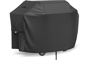 BROSYDA Housse Barbecue 147x61x122cm, Imperméable, Coupe-Vent, Anti-UV, Anti-Déchirure, 600D Oxford Housse Barbecue Exterieur with Carabiner and Drawtring