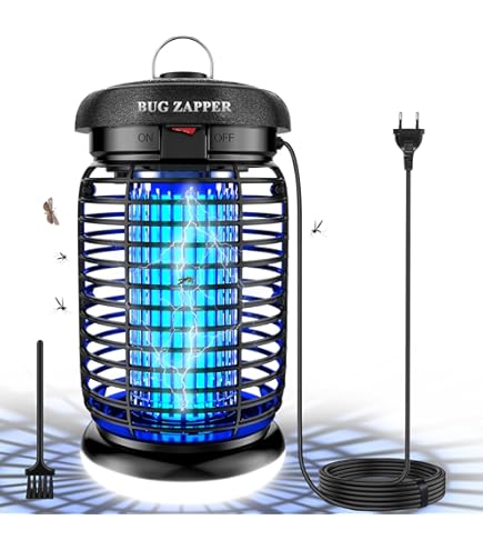 Zapper solaire anti-moustiques 4200 V, sans fil et rechargeable, avec