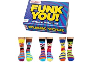socks United Oddsocks Funk You Herren 6 verschiedene Socken mit Gesichter Gr. 39 46