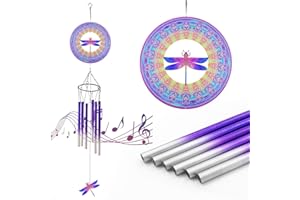 TICKTIME Dragonfly Garden Ornaments outdoor, Wind Chimes for Garden Birthday Presents for Mum Unique, Pinwheels Wind Spinners outdoor, Gardening Dragonfly Gifts for Women, Mum, Grandma