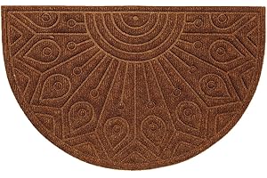 oKu-Tex Wycieraczka »Moby«, półokrągła wycieraczka, mata zatrzymująca brud, półokrągła, kolor brązowy, wytrzymała i wytrzymała, do wewnątrz i na zewnątrz, półokrągła, antypoślizgowa, 40 x 60 cm