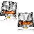 HOME CRAF® New Dancing Whiskey Glass Set of 2 Pcs.-180 ML with Rotable Bottom, Spining Glasses Bar Glass for Drinking Bourbon, Whisky, Scotch, Cocktails, Cognac- Old Fashioned Tumblers