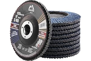 Merryland Dischi Lamellari 125 Ferro Metallo per Smerigliatrice Angolare, 125mm Grana 40 T29 Disco Lamellare 10 Pezzi, Corindone Zirconio Blu Acciaio INOX Dischi Abrasivi, Craft-Line FC1108214-10
