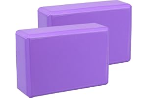 EXERZ Bloques de Yoga - Pack de 2 Ladrillos de Espuma Antideslizantes, Ligeros y Resistentes para Yoga, Pilates