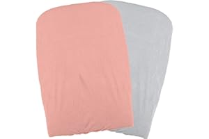 DOMIVA Set de 2 Housses de Matelas à Langer Pêche/Perle Orange 2 Unités