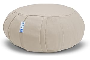 Yogan Yoga Cushion/Meditation Cushion | Natural Buckwheat Hulls Filling | Outer Cover (Could be Removed and Washed) - Made of 100% Organic Cotton