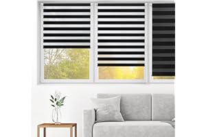 Blindecor Indus Sensa attrezzi | Tenda a rullo a doppio strato senza perforazione | Colore Nero 47 x 180 cm (Larghezza x Altezza) | Dimensioni del tessuto 44 x 175 cm