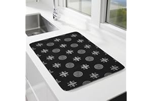 ‎VINLLEY vinlley Spülmatte 30x40 cm – Wasserabsorbierende Küchenmatte, rutschfeste Abtropfmatte für Spüle & Arbeitsfläche, Schnell Trocknend & Waschbar, Schwarz Grau 2 Pack