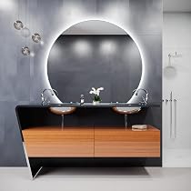 SARAR Anas C1 Miroir de salle de bain semi-circulaire avec ...