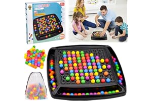 QUIXION 120pcs Intellektuelles Schachbrett, Elimination Brettspiel, Schachbrett Doppelduell, Intellectual Chessboard Dual Duel, Puzzle Chess Board Rainbow Ball Elimination Game füR Kinder Erwachsene