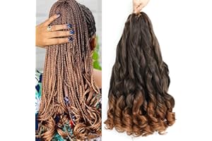 ZIYANGBABA 8 Packs 22 Inch Curly Braiding Hair 1B/30 Crochet Braiding Extensions