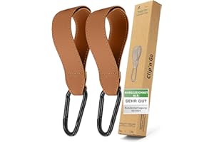 ADRIANO PORCARO AP I Crochet universel pour poussette - Crochet de sac pour poussette et accessoires de poussette - Fixation pratique pour sacs de courses et organisateur de bébé (marron terracotta)