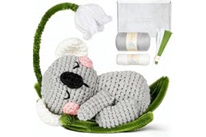 RUISPEED Juego de Crochet para Principiantes – Crochet de Koala con Guía en Video, Tutorial Paso a Paso, Set de Inicio para Tejer Animales DIY con Aguja, Lana y Accesorios, ideal para Adultos y