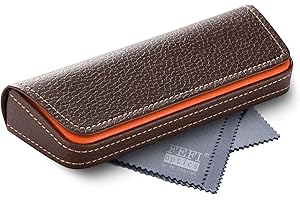 FEFI - Elegantes Brillenetui im zweifarbigen Leder-Look