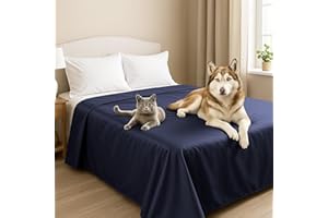 Byour3 - Copriletto Matrimoniale SUPER IMPERMEABILE Animali Antimacchia Protezione Letto Singolo Piazza e Mezza Antipelo Antimuffa Gatto Cane Bambini Coperta Lavabile (Blu Royal, Matrimoniale)