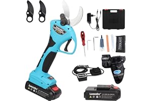 Laecabv Forbici Potatura Elettriche 40mm Progressivo Professionali Cesoie con 2 21V/2Ah batteria per Giardinaggio Ulivi Albero da frutta vigneto (LA40)