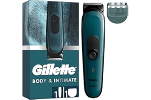 ‎GILLETTE Gillette Intimate Elektrischer Körperrasierer Herren i3 für den Intimbereich, SkinFirst Intimrasierer, Trimmer mit Lebenslang Scharfen Klingen, Wasserdicht, Kabellos für Nass- und Trockenanwendung