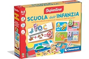 Clementoni Sapientino - Scuola dell'Infanzia, Gioco Educativo Interattivo Bambini 3-5 Anni, Impara Forme, Colori, Alfabeto e Numeri, per Lo Sviluppo Cognitivo, Made in Italy, Lingua Italiana, 16465