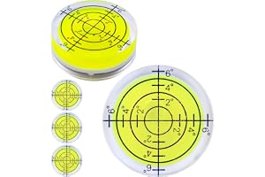 Sats med 5 runda libeller, diameter Ø 32 mm, vattenpass med märkning, vattenpass utan märkning, cirkellibell, cirkellibell fö