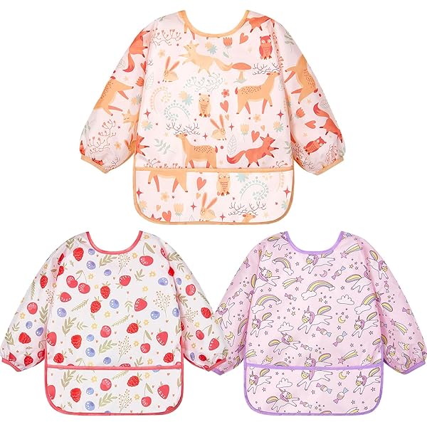 Bavaglino Con Maniche Lunghe Impermeabile - Per Svezzamento | Facile Da Pulire | Lavabile In Lavatrice - Foto 8