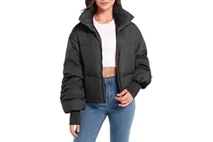 OROLAY Piumino Invernale da Donna Collo Alto Sagoma Oversize a Bolle Piumino Corto