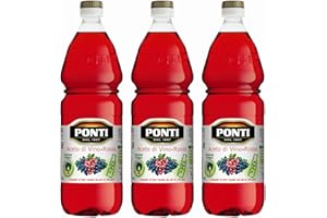 VITTLEITALY Vinaigre de vin rouge PONTI (3 x 1000 ml) en bouteille PET - Aceto di Vino Classico Rosso