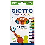 Giotto Turbo Color 18 Pennarelli Punta Fine Colori Assortiti Ricambio Astuccio