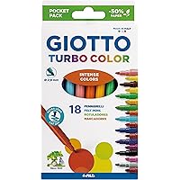 Giotto Turbo Color 18 Pennarelli Punta Fine Colori Assortiti Ricambio Astuccio