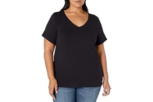 Amazon Essentials Women's Plus Size Classic-fit Short-sleeve V-neck T-shirt