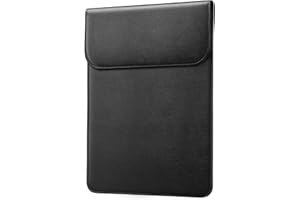 JETech Funda Slim Portatil para MacBook Air 13 Pulgadas (M4/M3/M2) 2022-2025, MacBook Pro 13 Pulgadas (M2/M1) 2016-2022, Funda de Cuero PU (Negro)