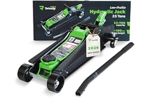 DRIVEUPTOOLS 2.5 Ton Compact Low Profile Hydraulic Trolley Jack – 3.35 to 15 inches Lift Range – Heavy Duty Steel Car Jack for Cars & SUVs – Reliable 5500 lbs Garage & Workshop Tool