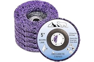 Crossarctic 125MM Strip Sanding Disc, Paint Stripper Wheel with Poly Abrasive Pad Paint Rust Remover for Angle Grinder - 5 Pack