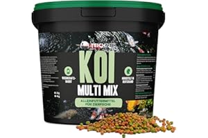 NatureHolic Stagno Koi Multi Mix | Mangime per pesci per Koi | Mangime galleggiante per laghetti da giardino | 1 litro