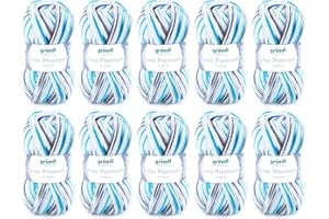 Gründl Lisa Premium Color Tejido a Mano, Acrílico, Gris océano Menta, 10 x 50 g, 1330