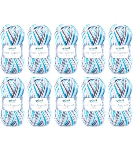 Laine Coopay 5 Pelotes Dégradé - Fil Acrylique 5 Brins Pour Crochet