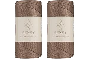 S SENSY 2 Yarn Strange Sensy Premium 2mm 230 Metres Polyester Rope, 100% Polypropylene Cord Macrame Cord 2mm Crochet Bag Cord Macrame Rope Crochet Yarn Gift for Knitwear (Mink)