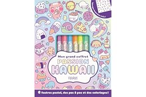 FLEURUS Mon grand coffret passion kawaii: Avec 6 feutres et une planche de tatouages éphémères