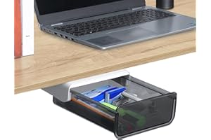 FNG8 Cassetto Adesivo Estraibile in Plastica, Segreto, Multiuso, Portaoggetti con Supporto Autoadesivo per Scrivania, Ufficio