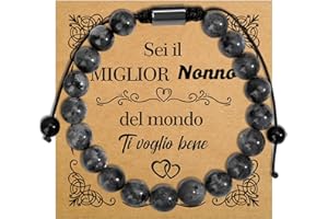 SereneGLow Festa Del Papa Idee Regalo Festa Dei Nonni Idee Regalo Festa Della Mamma Bracciale Pietre Naturali Bracciali Donna Originale Regalo Nonna Nonno Regalo Mamma Papa Regalo Coppia San Valentin