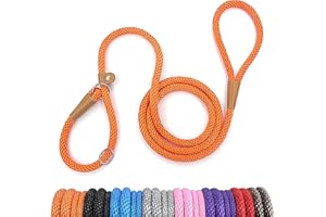 lynxking Schleppleine für Hunde Hundeleine Retrieverleine Führleine Zugleine für kleine mittelgroße große Hunde (Orange, Zugstopp-1.3cm x 150cm)