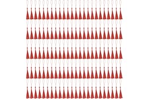 NACHLYNN 120 Pcs Bookmark Tassels Bulk 13cm/5 Inch Red Silky Handmade Soft Craft Mini tassels for Jewelry Keychain Making