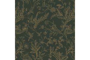 LiKiLiKi Klebefolie Möbel Grün Blumentapete 44×300 cm Vintage Selbstklebende Tapete Möbelfolie Abwaschbare und Wasserfest Klebetapete für Küche Schlafzimmer Schrank