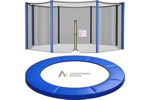 ULTRAPOWER SPORTS Protezione per Bordo di Tappeto Elastico & Rete di Sicurezza per Trampolino con 244 305 366 397cm Resistente a Raggi UV e Strappo