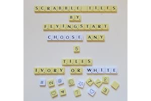 Flyingstart Pick and Mix White Letter tiles fits Scrabble game - Choose your own Letters (Pack of 5)