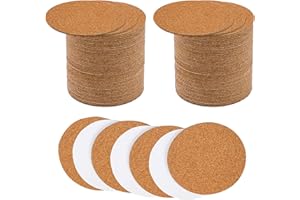 Allazone - Lote de 120 pegatinas redondas de corcho, para posavasos y trabajos manuales de bricolaje, 9 x 9 cm