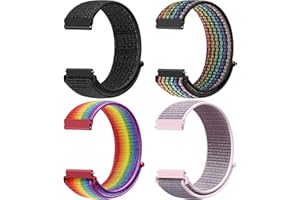 Runostrich Quick Release Nylon Watch Strap 18mm 19mm 20mm 22mm 24mm, Nylon Sport Loop Bands Replacement Strap Women Men, 4pcs