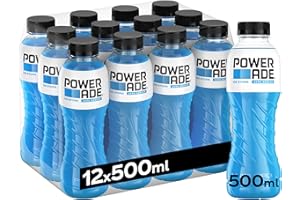 Powerade Ice Storm Zero, Bebida Isotonica Sin Gluten y Refrescante - Pack de 12 de 500ml