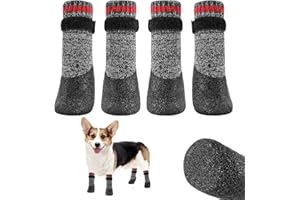 Indrnif Lot de 2 paires de chaussettes antidérapantes, pour la protection des pattes de chien, antidérapantes, réglables, avec contrôle de traction, imperméables, pour l'intérieur et l'extérieur,